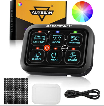 +2023 Colorado/Canyon USB USB-C Auxiliary Switch Panel + 6 Gang Switch Panel Auxbeam