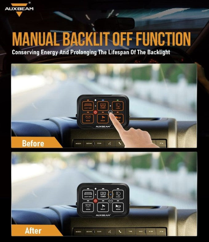 +2023 Colorado/Canyon USB USB-C Auxiliary Switch Panel + 6 Gang Switch Panel Auxbeam