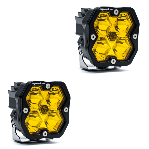 2019-2022 GMC Sierra 1500 Led vent cover (ASA Matte Black) + Baja Designs Squadron Sport 2.0