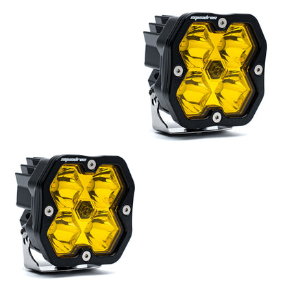 2019-2022 GMC Sierra 1500 Led vent cover (ASA Matte Black) + Baja Designs Squadron Sport 2.0