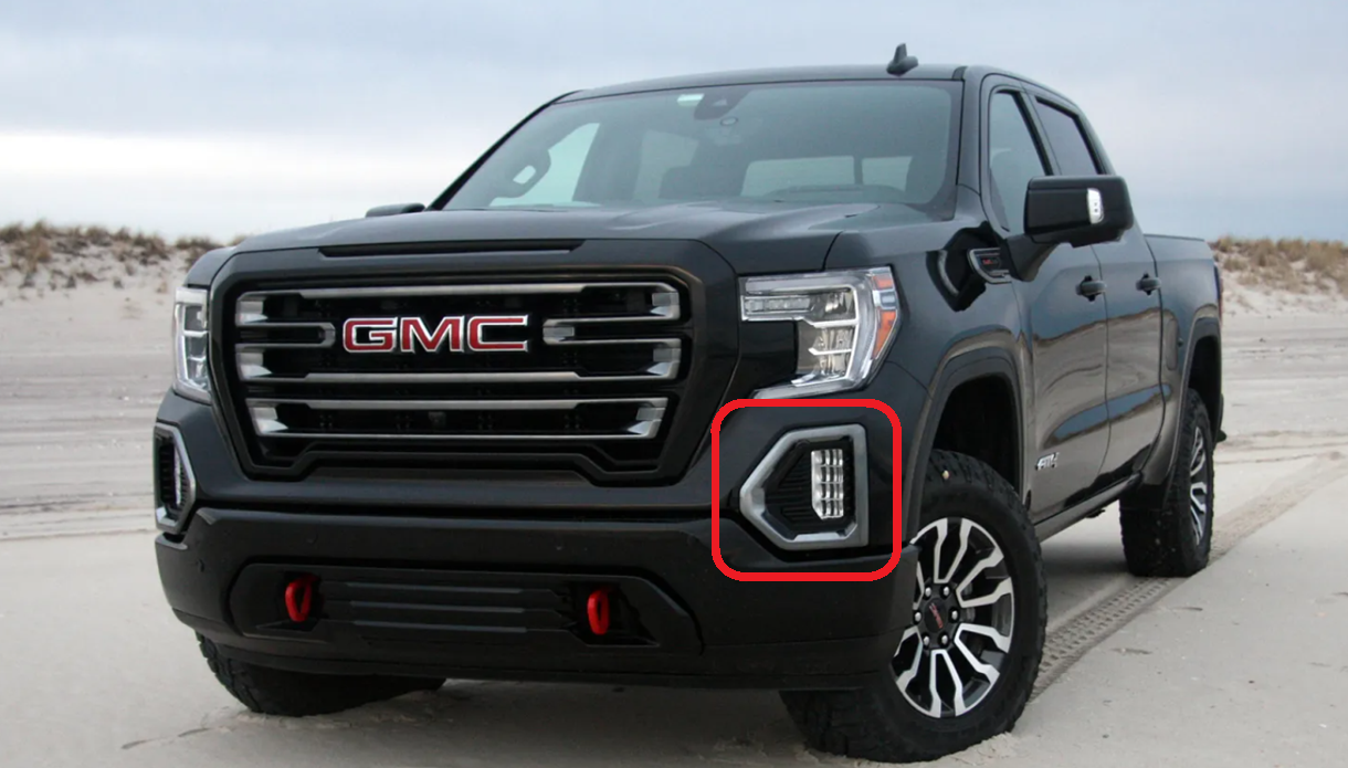 2019-2022 GMC Sierra 1500 Led vent cover (ASA Matte Black) + Baja Designs Squadron PRO 2.0