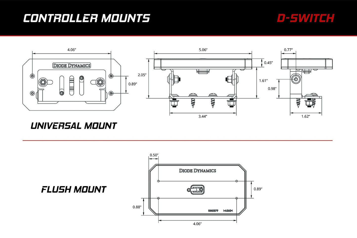 +2024 Tacoma/4Runner Switch panel mount + Diode Dynamics D-Switch