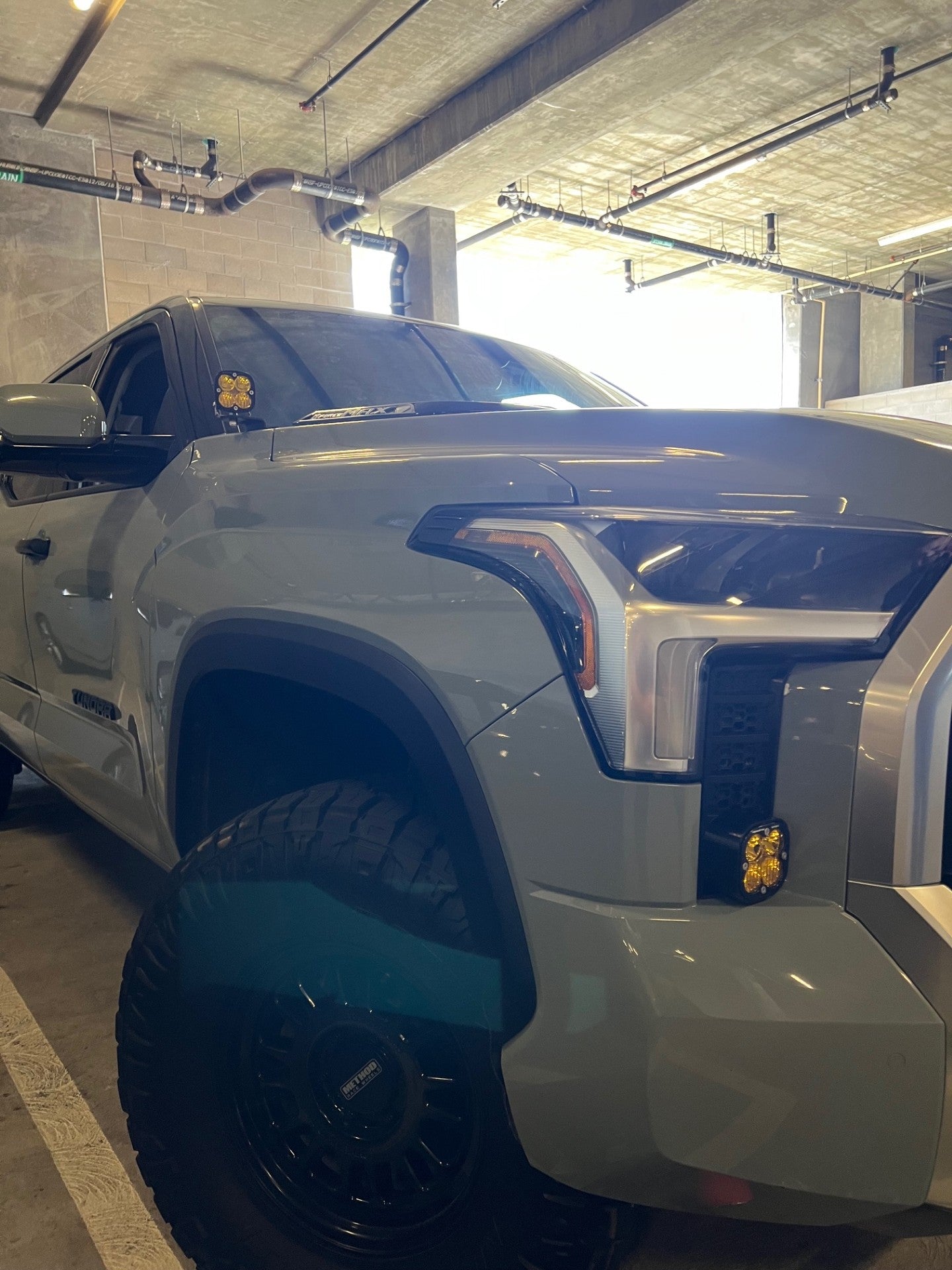 +2022 Toyota Tundra Led vent cover (ASA Matte Black) + Baja Designs Squadron SAE