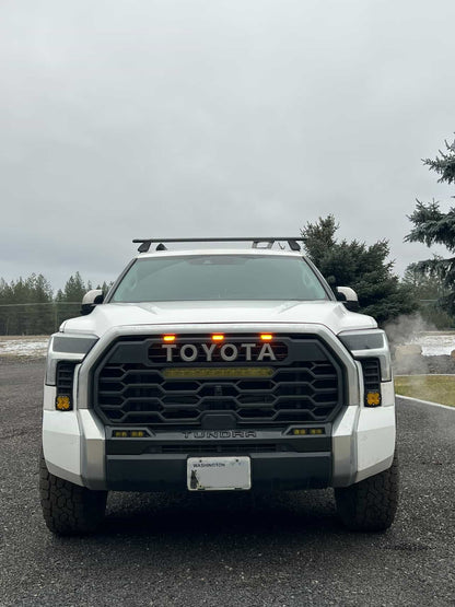 +2022 Toyota Tundra Led vent cover (ASA Matte Black) + Baja Designs Squadron SAE