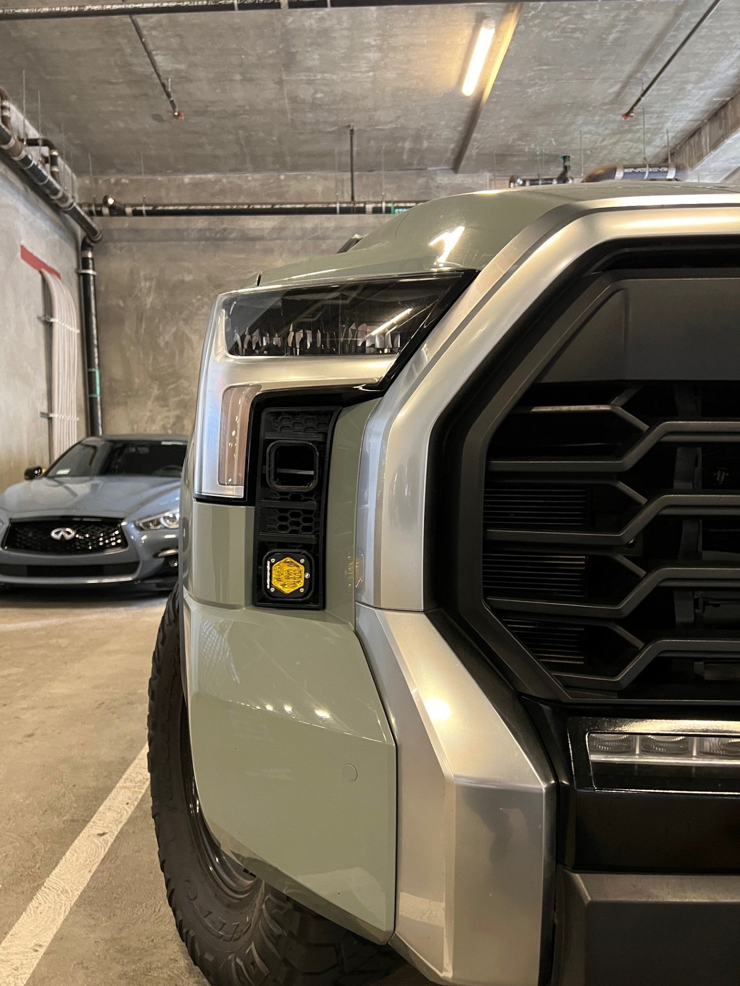 +2022 Toyota Tundra Led vent cover (ASA Matte Black) Baja Designs S1 Double
