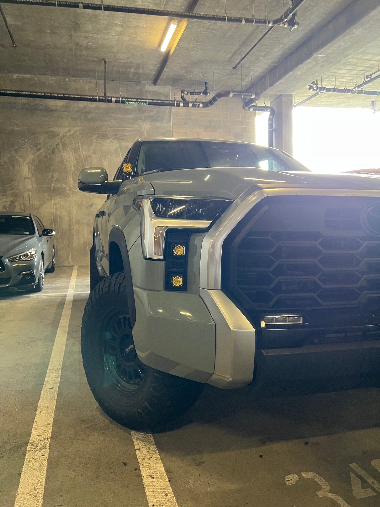 +2022 Toyota Tundra Led vent cover (ASA Matte Black) Baja Designs S1 Double