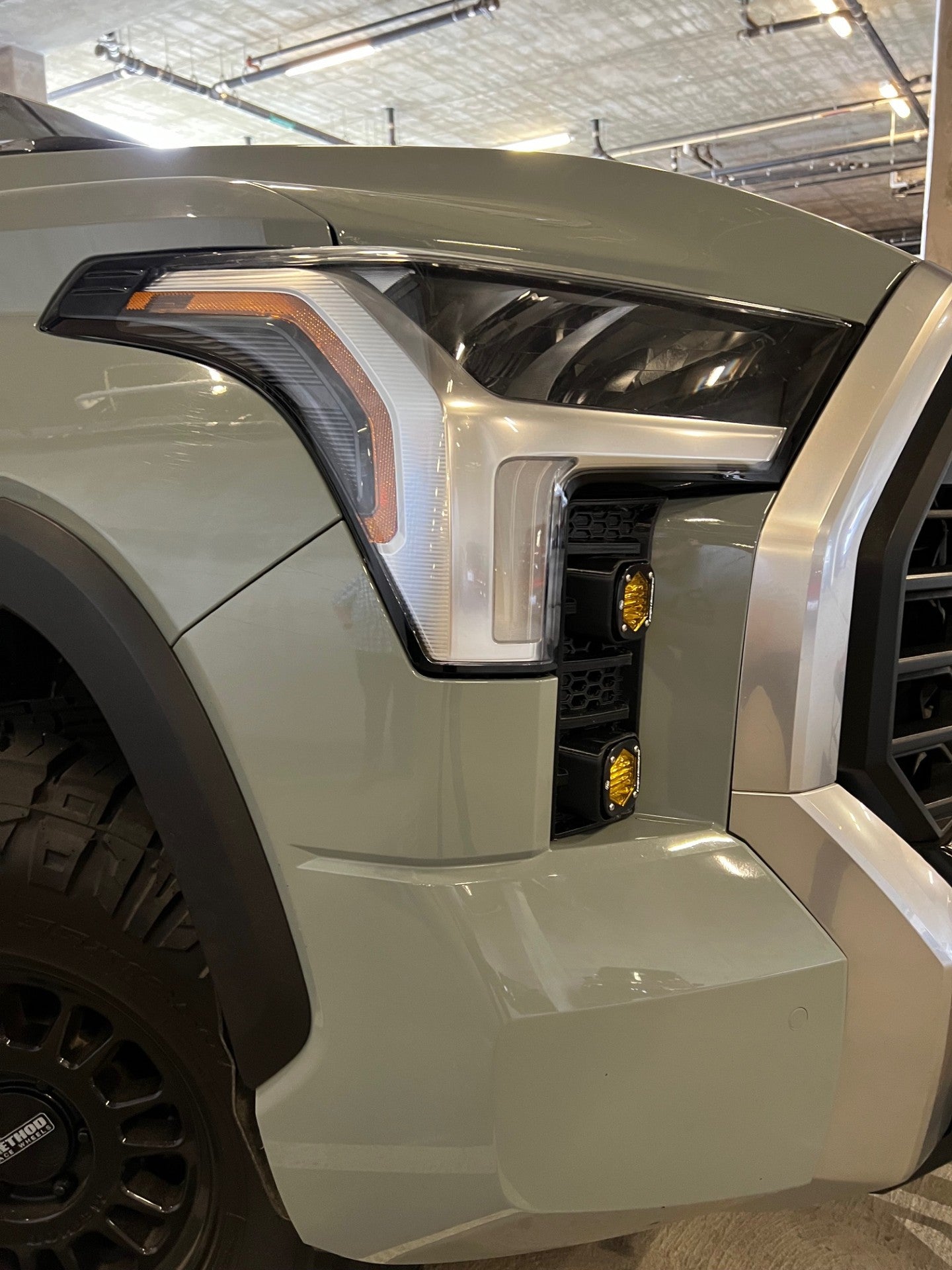 +2022 Toyota Tundra Led vent cover (ASA Matte Black) Baja Designs S1 Double