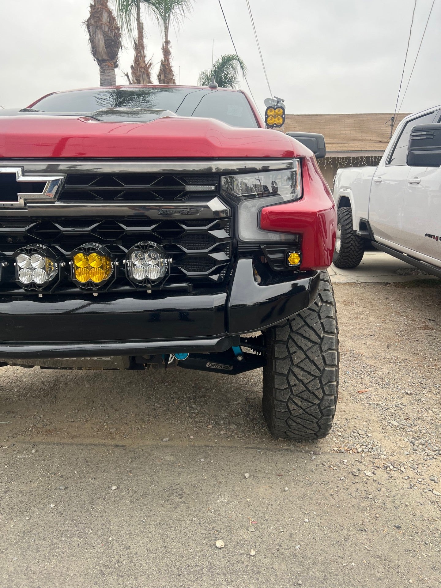 +2022 Silverado ZR2 Led vent cover (ASA Matte Black) + Baja Designs S1