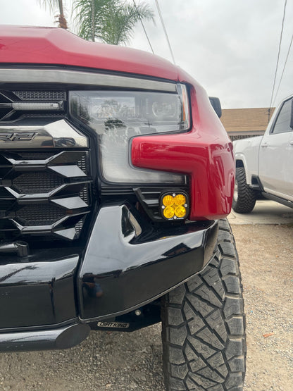 +2022 Silverado ZR2 Led vent cover (ASA Matte Black) Baja Designs Squadron Sport