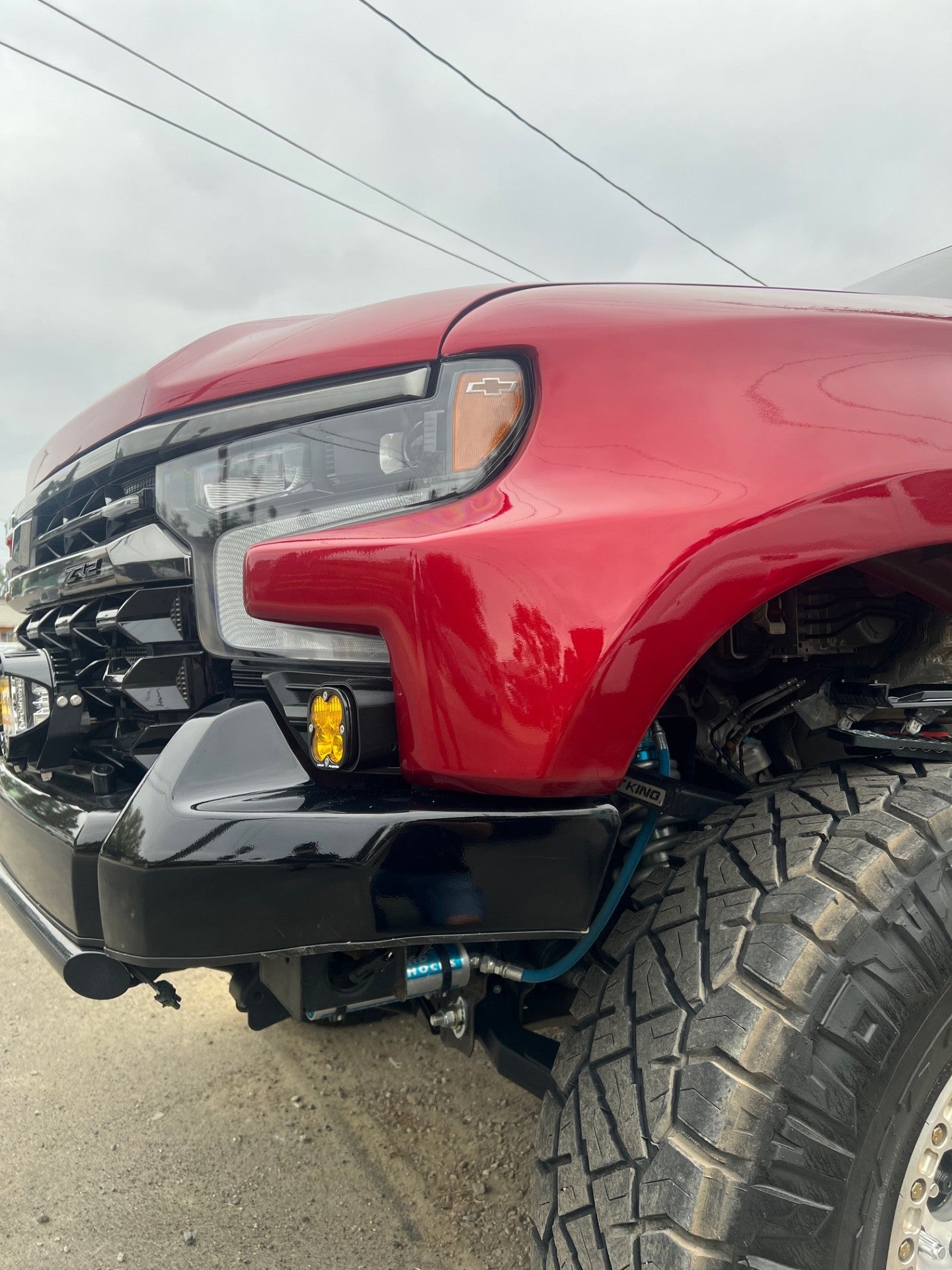 +2022 Silverado ZR2 Led vent cover (ASA Matte Black) Baja Designs Squadron Sport