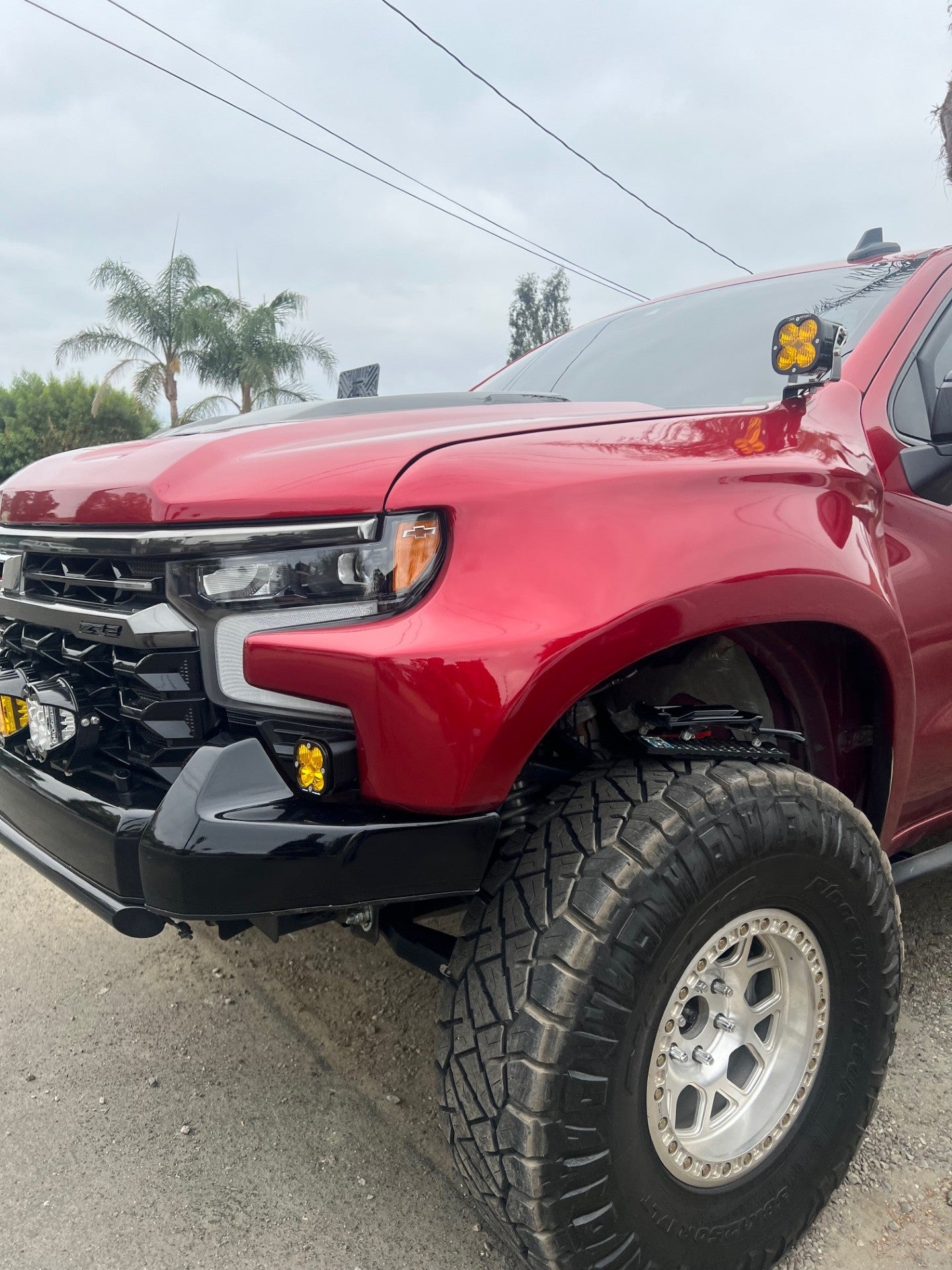 +2022 Silverado ZR2 Led vent cover (ASA Matte Black) Baja Designs Squadron Sport