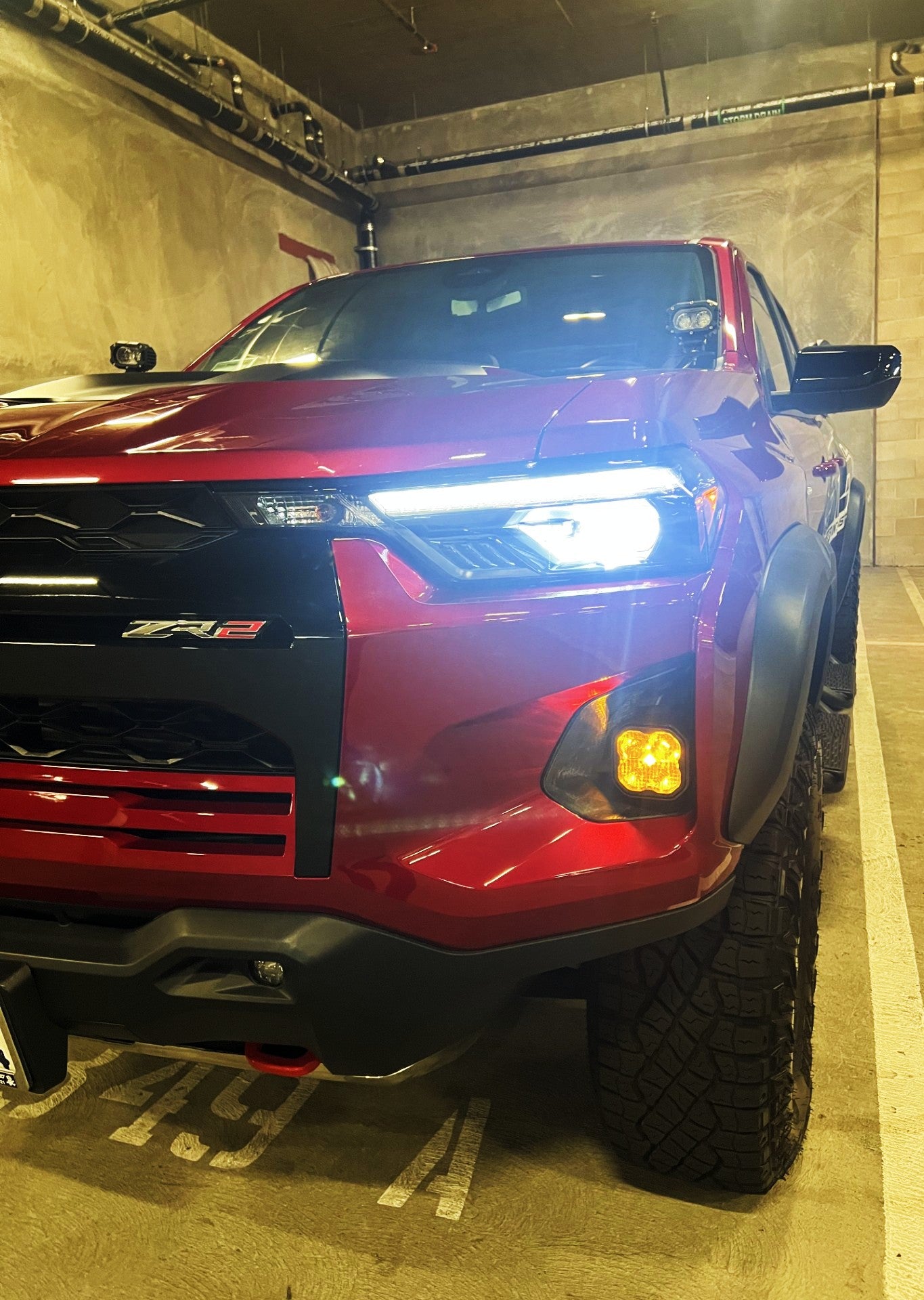 +2023 Colorado ZR2 Foglight conversion (Matte Black) + Diode Dynamics SS3 SAE Sport LED Pod
