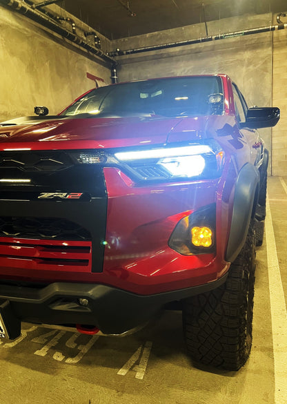 +2023 Colorado ZR2 Foglight conversion (Matte Black) + Diode Dynamics SS3 SAE Sport LED Pod