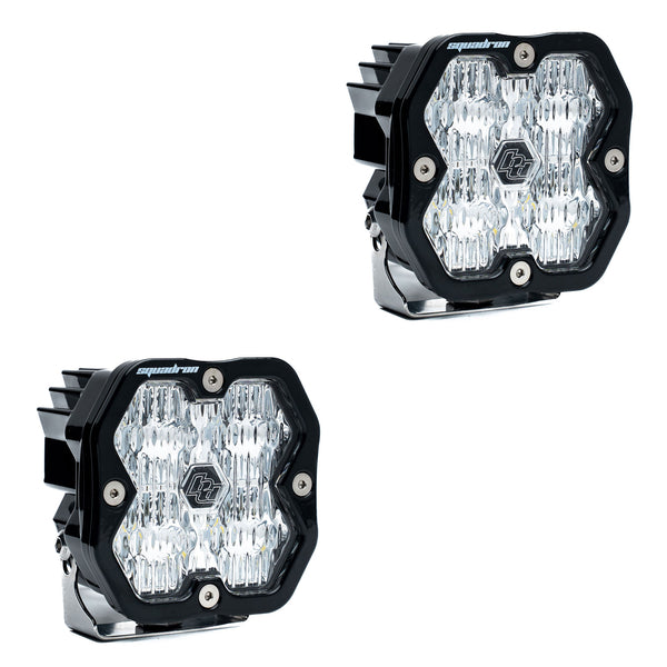 2019-2022 GMC Sierra 1500 Led vent cover (ASA Matte Black) + Baja Designs Squadron Sport 2.0